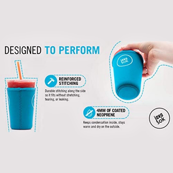 NEW Java Sok The Original Reusable Beverage Sleeve Large Bright Pink 30-32oz. - Picture 2 of 5